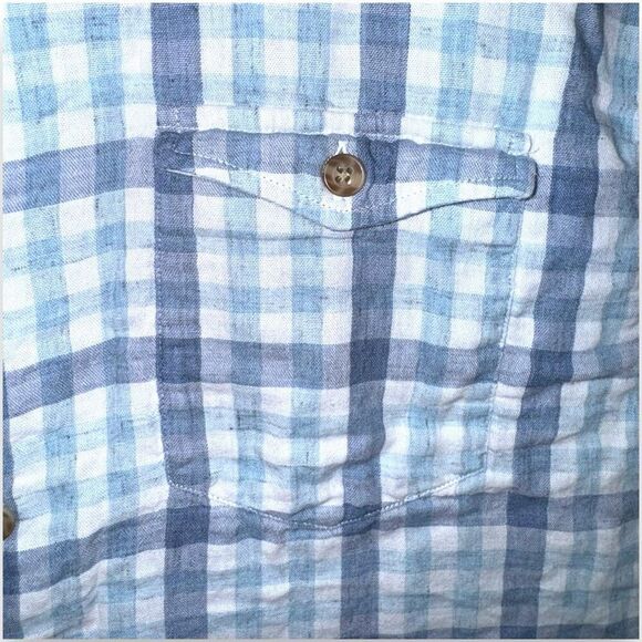 Johnnie-O Surflannel Button Down Flannel Shirt Sz M in Blue - Picture 3 of 8
